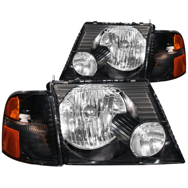 ANZO 2002-2005 Ford Explorer Crystal Headlights Black w/ Corner Lights 2pc ANZO 2002-2005 Ford Explorer Crystal Headlights Black w/ Corner Lights 2pc