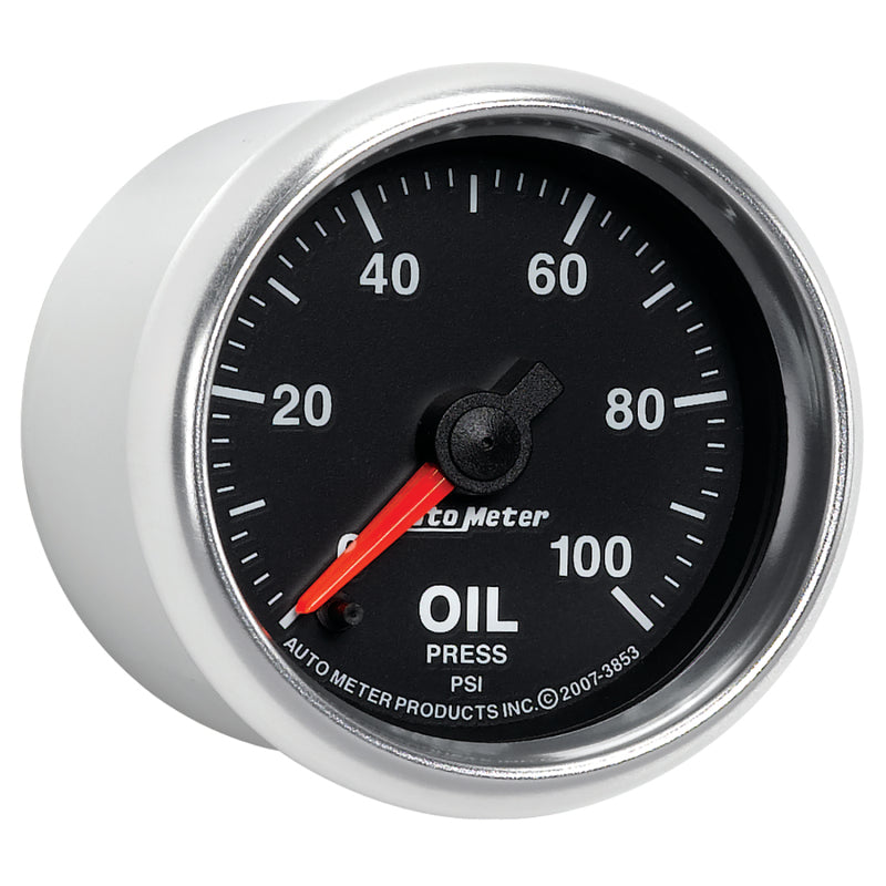 Autometer GS Series 2-1/16in Oil Pressure Gauge 100PSI Electric Full Sweep Autometer GS Series 2-1/16in Oil Pressure Gauge 100PSI Electric Full Sweep