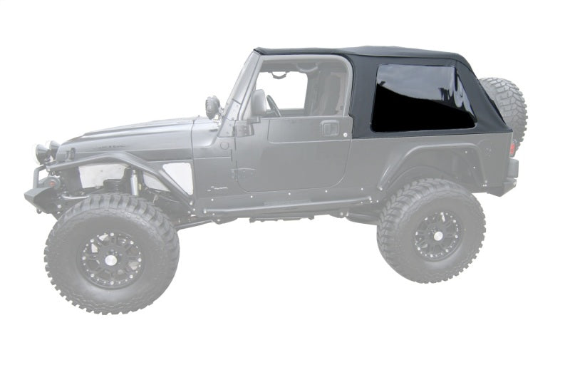 Rampage 2004-2006 Jeep Wrangler(TJ) LJ Unlimited Frameless Soft Top Kit - Black Diamond Rampage 2004-2006 Jeep Wrangler(TJ) LJ Unlimited Frameless Soft Top Kit - Black Diamond