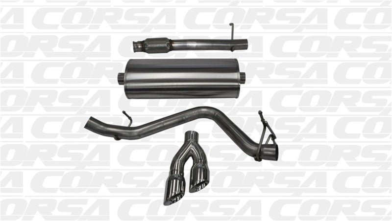 Corsa 14-19 GMC Sierra/Chevy Silv 1500 Reg. Cab/Long Bed 5.3L V8 Polished  Single Side CB Exhaust Corsa 14-19 GMC Sierra/Chevy Silv 1500 Reg. Cab/Long Bed 5.3L V8 Polished  Single Side CB Exhaust