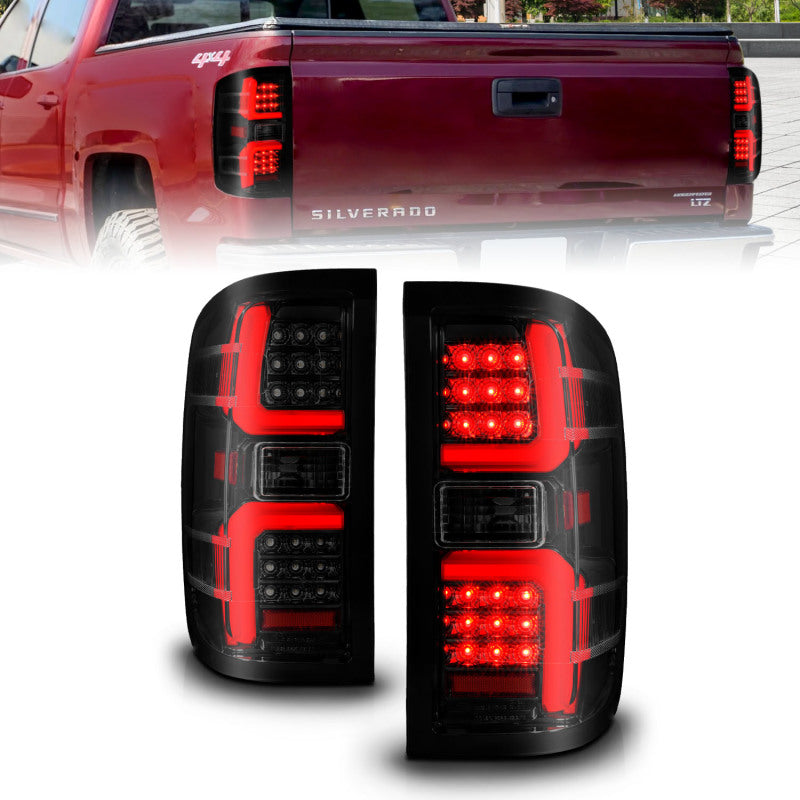 ANZO 15-19 Chevrolet Silverado 2500 HD/3500 HD LED Taillight w/ Sequential Black Housing/Smoke Lens ANZO 15-19 Chevrolet Silverado 2500 HD/3500 HD LED Taillight w/ Sequential Black Housing/Smoke Lens