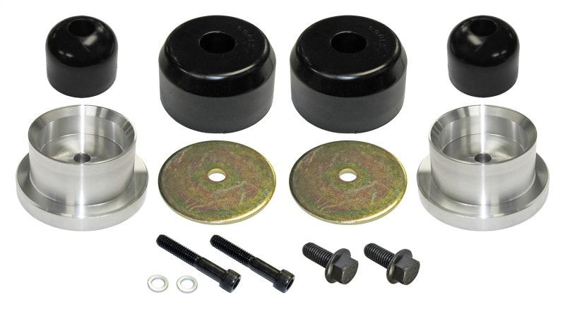 RockJock TJ/LJ Bump Stop Kit Rear w/ Polyurethane RockJock Bump Stops Aluminum Spacers Hardware RockJock TJ/LJ Bump Stop Kit Rear w/ Polyurethane RockJock Bump Stops Aluminum Spacers Hardware