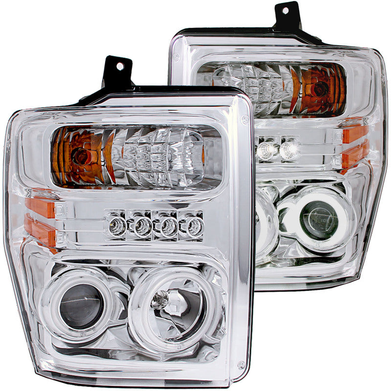 ANZO 2008-2010 Ford F-250 Projector Headlights w/ Halo Chrome (CCFL) ANZO 2008-2010 Ford F-250 Projector Headlights w/ Halo Chrome (CCFL)