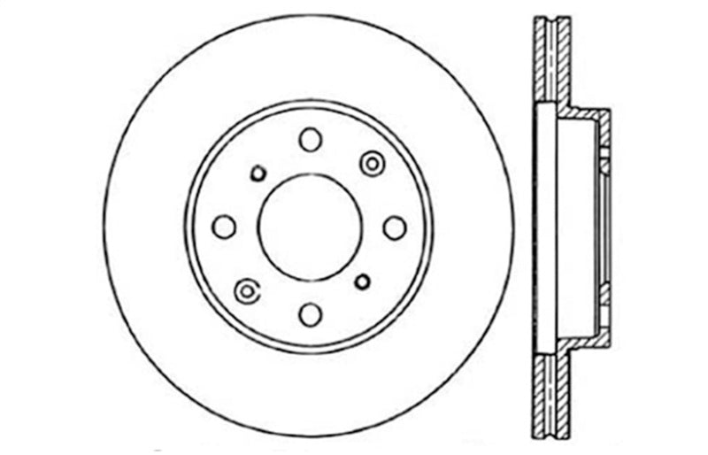 StopTech 90-00 Honda Civic / 90-91 CRX Drilled Right Front Rotor StopTech 90-00 Honda Civic / 90-91 CRX Drilled Right Front Rotor