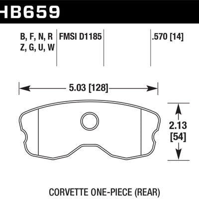 Hawk 06-10 Chevy Corvette (Improved Pad Design) Rear HP+ Street Brake Pads