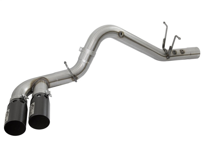aFe Victory Series 4in 409-SS DPF-Back Exhaust w/ Dual Black Tips 2017 GM Duramax V8-6.6L(td) L5P aFe Victory Series 4in 409-SS DPF-Back Exhaust w/ Dual Black Tips 2017 GM Duramax V8-6.6L(td) L5P