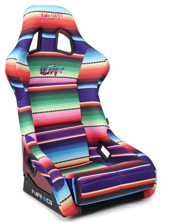 NRG FRP Bucket Seat PRISMA Serepi Edition W/ Red Pearlized Back Mexi-Cali Blanket Print - Large NRG FRP Bucket Seat PRISMA Serepi Edition W/ Red Pearlized Back Mexi-Cali Blanket Print - Large
