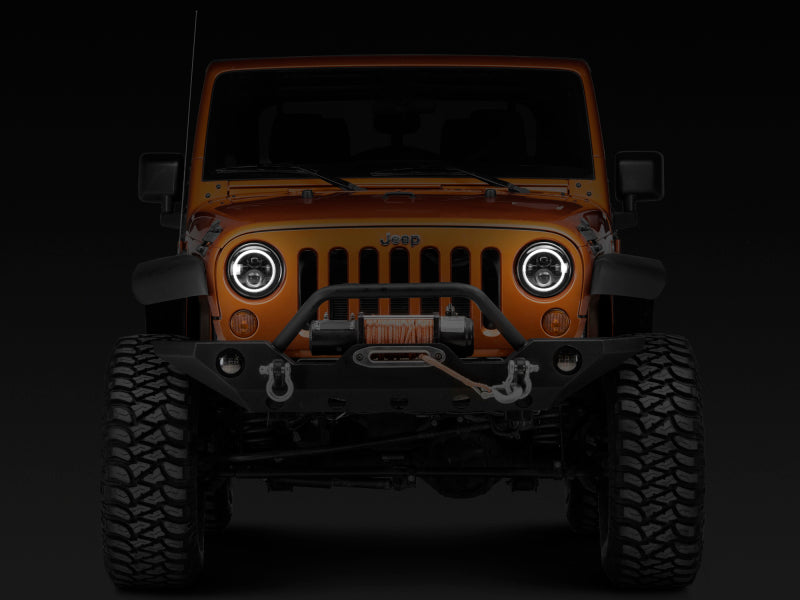Raxiom 97-18 Jeep Wrangler TJ/JK Axial Halo Headlights w/ DRL Amber Signals- Blk Hsng (Clear Lens) Raxiom 97-18 Jeep Wrangler TJ/JK Axial Halo Headlights w/ DRL Amber Signals- Blk Hsng (Clear Lens)
