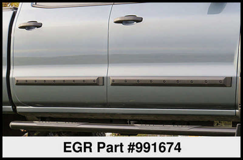 EGR Crew Cab Front 41.5in Rear 38in Bolt-On Look Body Side Moldings (991674) EGR Crew Cab Front 41.5in Rear 38in Bolt-On Look Body Side Moldings (991674)