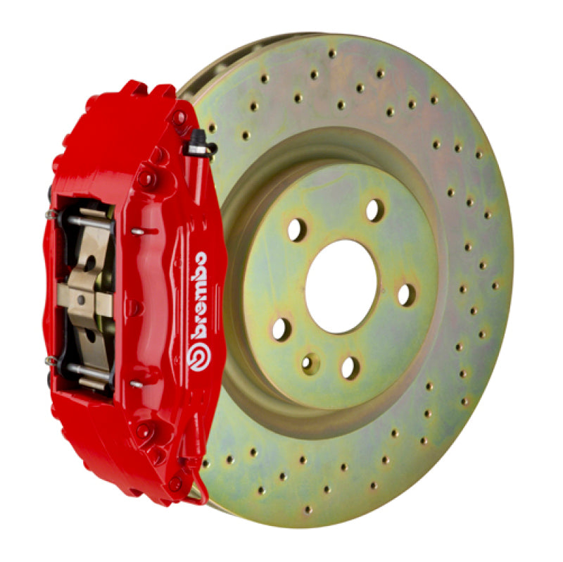 Brembo 05-14 Mustang GT Excl non-ABS Equipped Fr GT BBK 6Pist Cast 355x32 1pc Rotor Drilled-Red Brembo 05-14 Mustang GT Excl non-ABS Equipped Fr GT BBK 6Pist Cast 355x32 1pc Rotor Drilled-Red