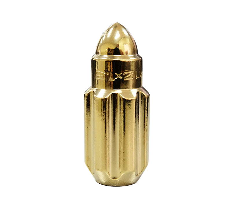 NRG 500 Series M12 X 1.5 Bullet Shape Steel Lug Nut Set - 21 Pc w/Lock Key - Chrome Gold NRG 500 Series M12 X 1.5 Bullet Shape Steel Lug Nut Set - 21 Pc w/Lock Key - Chrome Gold