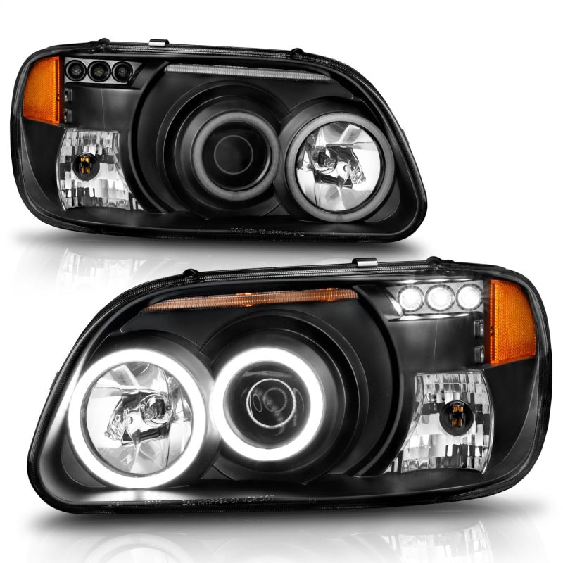 ANZO 1995-2001 Ford Explorer Projector Headlights w/ Halo Black 1 pc ANZO 1995-2001 Ford Explorer Projector Headlights w/ Halo Black 1 pc