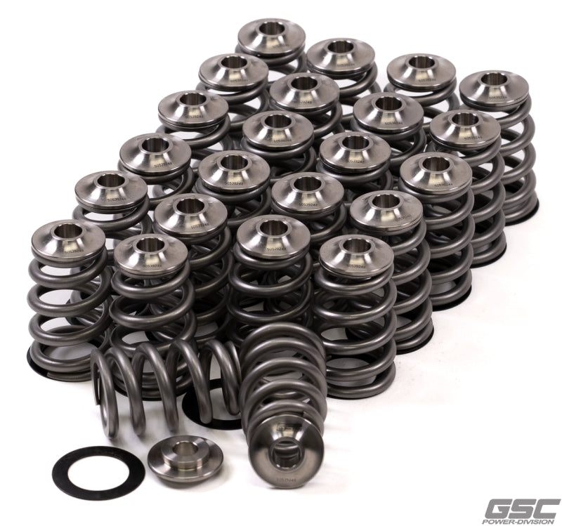 GSC P-D Nissan VQ35 High Pressure Conical Valve Spring Titanium Retainer and Spring Seat Kit GSC P-D Nissan VQ35 High Pressure Conical Valve Spring Titanium Retainer and Spring Seat Kit