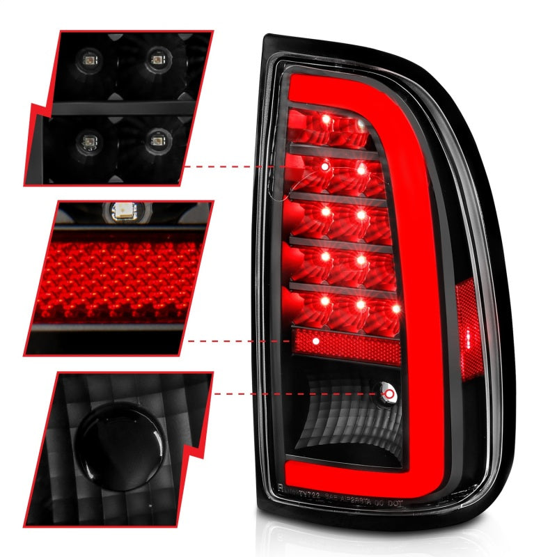 ANZO 00-06 Toyota Tundra LED Taillights w/ Light Bar Black Housing Clear Lens ANZO 00-06 Toyota Tundra LED Taillights w/ Light Bar Black Housing Clear Lens