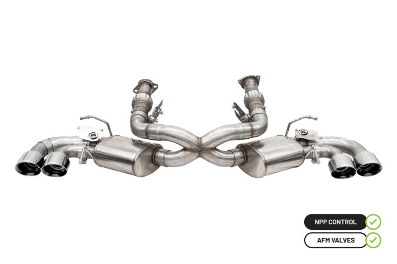 Corsa 2020-24 Corvette C8 3in Valved Cat-Back 4.5in Pol Quad Tips - Fits Factory Perf Exhaust w/ AFM Corsa 2020-24 Corvette C8 3in Valved Cat-Back 4.5in Pol Quad Tips - Fits Factory Perf Exhaust w/ AFM
