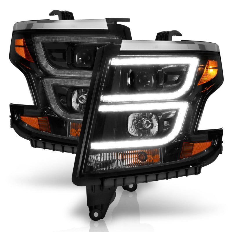 ANZO 2015-2020 Chevy Tahoe Projector Headlights Plank Style Black w/DRL ANZO 2015-2020 Chevy Tahoe Projector Headlights Plank Style Black w/DRL
