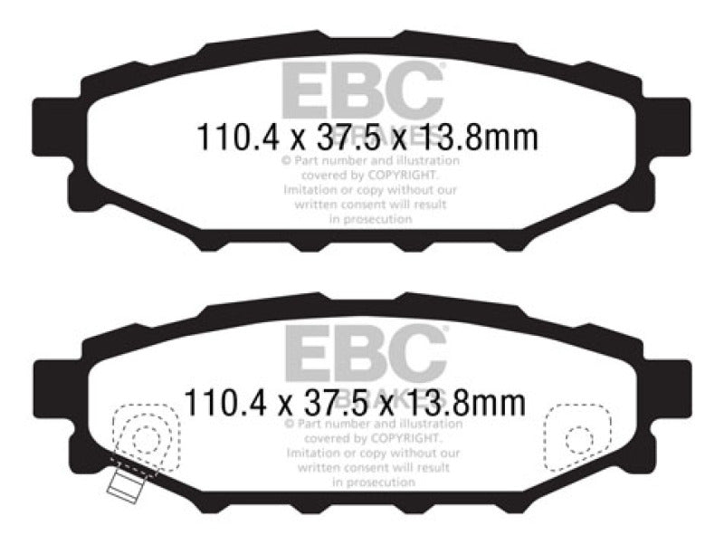 EBC 08-10 Subaru Impreza 2.5 Bluestuff Rear Brake Pads EBC 08-10 Subaru Impreza 2.5 Bluestuff Rear Brake Pads