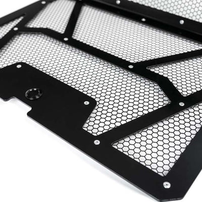 Agency Power 14-18 Polaris RZR XP 1000 / XP Turbo Vented Engine Cover - Gloss Black/Gloss Black Mesh