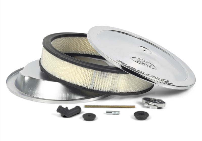 Ford Racing Air Cleaner Kit - Chrome w/ Black Emblem Ford Racing Air Cleaner Kit - Chrome w/ Black Emblem