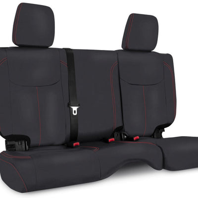 PRP 13-18 Jeep Wrangler JK Rear Seat Cover/2 door - Black with Red Stitching