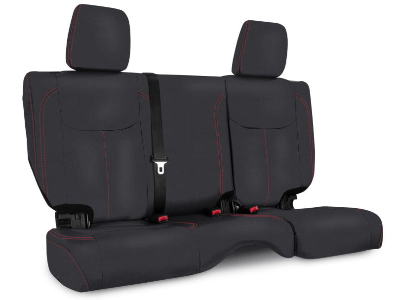 PRP 13-18 Jeep Wrangler JK Rear Seat Cover/2 door - Black with Red Stitching PRP 13-18 Jeep Wrangler JK Rear Seat Cover/2 door - Black with Red Stitching