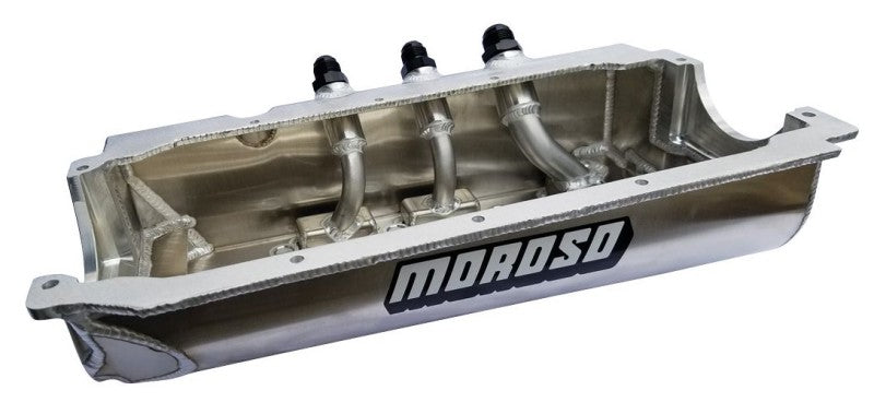 Moroso Dart/Rocket Spread Rail Dirt Late Model (w/Three Pick Ups) Dry Sump 6.5in Aluminum Oil Pan Moroso Dart/Rocket Spread Rail Dirt Late Model (w/Three Pick Ups) Dry Sump 6.5in Aluminum Oil Pan
