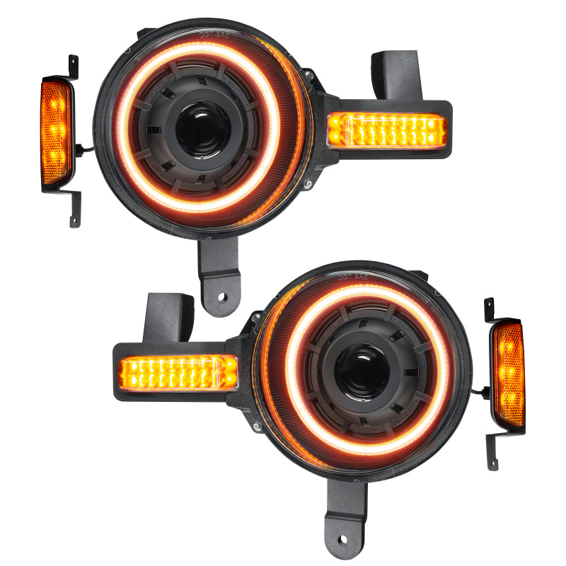 Oracle 2021+ Ford Bronco Oculus  Bi-LED Projector Headlights - Amber/White Switchback SEE WARRANTY Oracle 2021+ Ford Bronco Oculus  Bi-LED Projector Headlights - Amber/White Switchback SEE WARRANTY