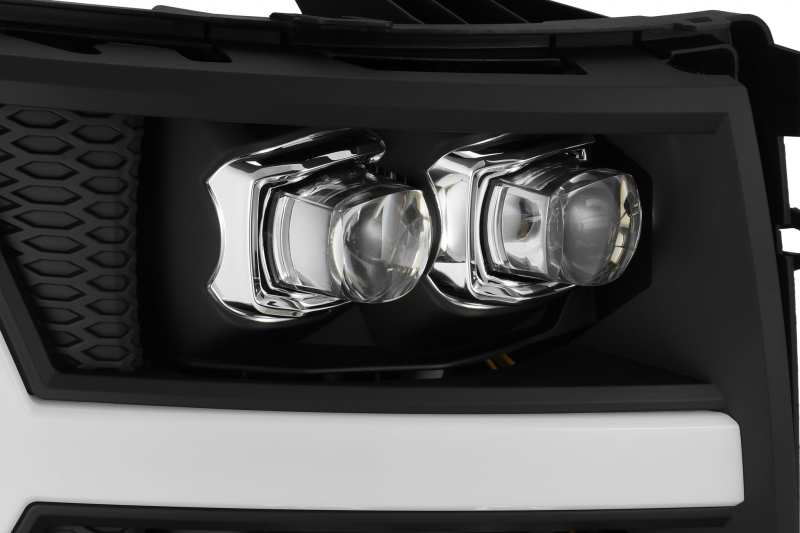 AlphaRex 07-13 Chevy 1500HD NOVA LED Proj Headlights Plank Style Matte Blk w/Activ Light/Seq Signal AlphaRex 07-13 Chevy 1500HD NOVA LED Proj Headlights Plank Style Matte Blk w/Activ Light/Seq Signal