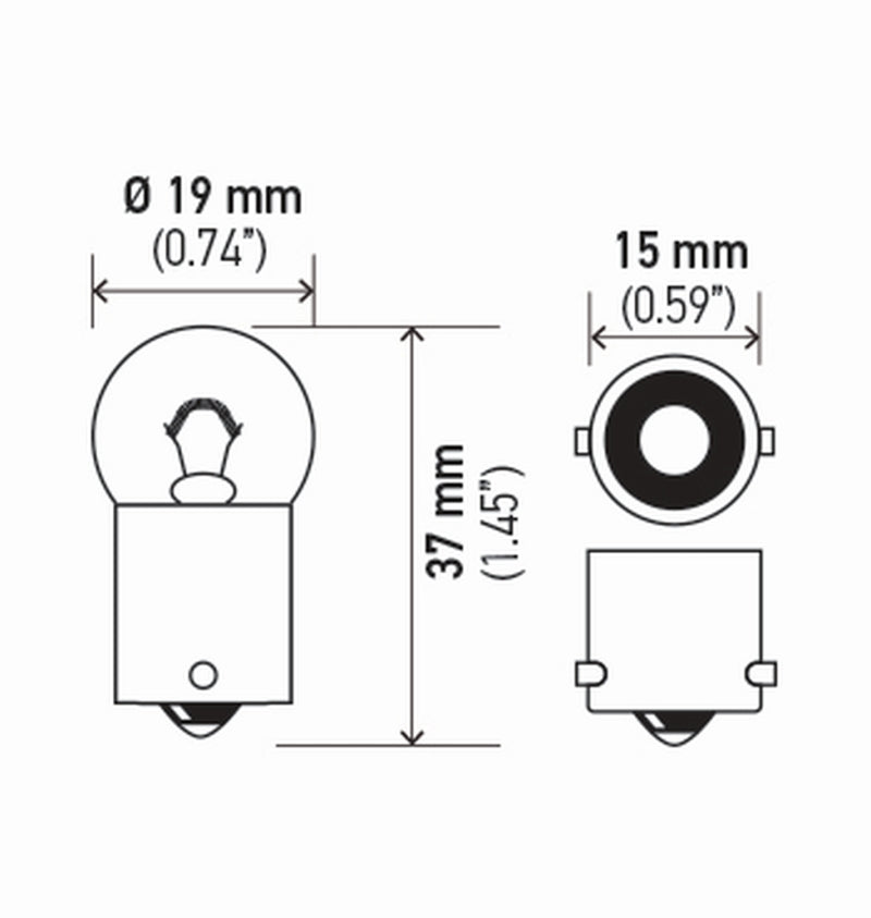 Hella Bulb 5007 12V 5W Ba15S B6 (2) Hella Bulb 5007 12V 5W Ba15S B6 (2)