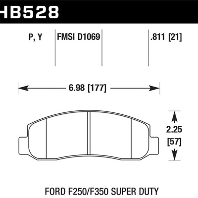 Hawk 05-11 Ford F250/F350 / 2011 Ford F550 Super Duty Street Front Brake Pads