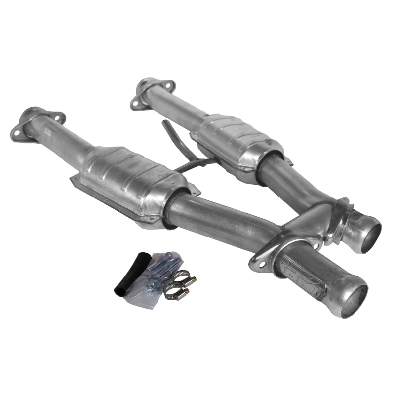 BBK 79-93 Mustang 5.0 Short Mid H Pipe With Catalytic Converters 2-1/2 For BBK Long Tube Headers BBK 79-93 Mustang 5.0 Short Mid H Pipe With Catalytic Converters 2-1/2 For BBK Long Tube Headers