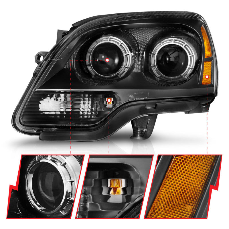 Anzo 99-17 GMC Sierra/Denali Headlights Chrome Amber (w/C Light Bars) Anzo 99-17 GMC Sierra/Denali Headlights Chrome Amber (w/C Light Bars)