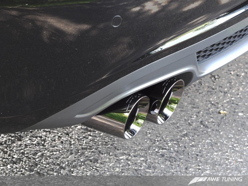 AWE Tuning Audi B8 A4 Touring Edition Exhaust - Quad Tip Polished Silver Tips - Does Not Fit Cabrio AWE Tuning Audi B8 A4 Touring Edition Exhaust - Quad Tip Polished Silver Tips - Does Not Fit Cabrio
