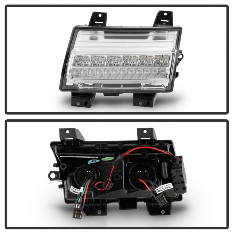 Spyder Jeep Wrangler 2018-2019 (Halogen Model Only) LED Front Bumper Lights - Seq. Signal - Chrome Spyder Jeep Wrangler 2018-2019 (Halogen Model Only) LED Front Bumper Lights - Seq. Signal - Chrome
