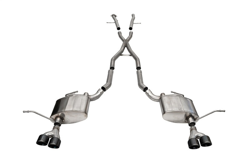 Corsa 2014-2021 Jeep Grand Cherokee Xtreme 2.5in Cat-Back Dual Rear Exit w/Twin 4in Black PVD Tips Corsa 2014-2021 Jeep Grand Cherokee Xtreme 2.5in Cat-Back Dual Rear Exit w/Twin 4in Black PVD Tips