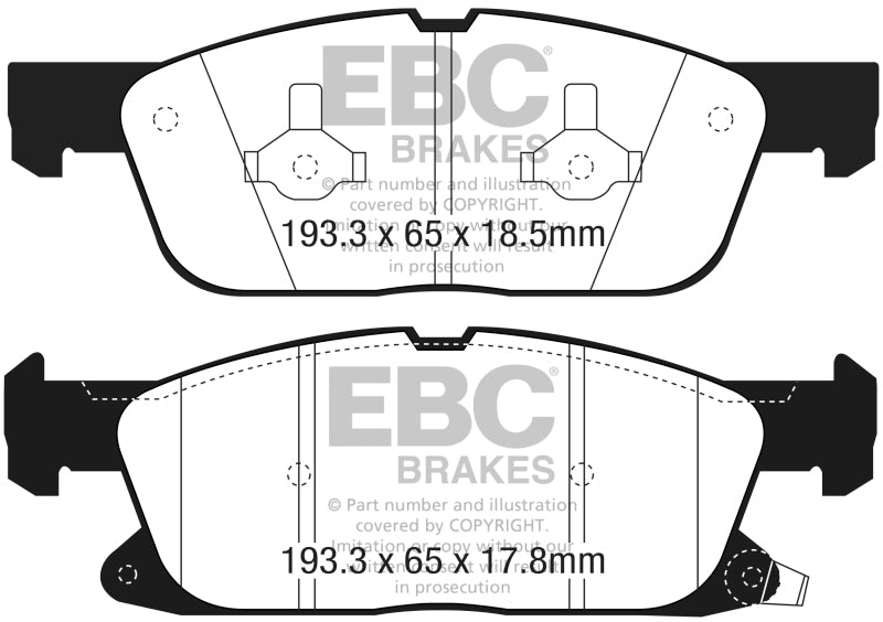 EBC 2016+ Lincoln Continental (10th Gen) 2.7L Twin Turbo Greenstuff Front Brake Pads EBC 2016+ Lincoln Continental (10th Gen) 2.7L Twin Turbo Greenstuff Front Brake Pads