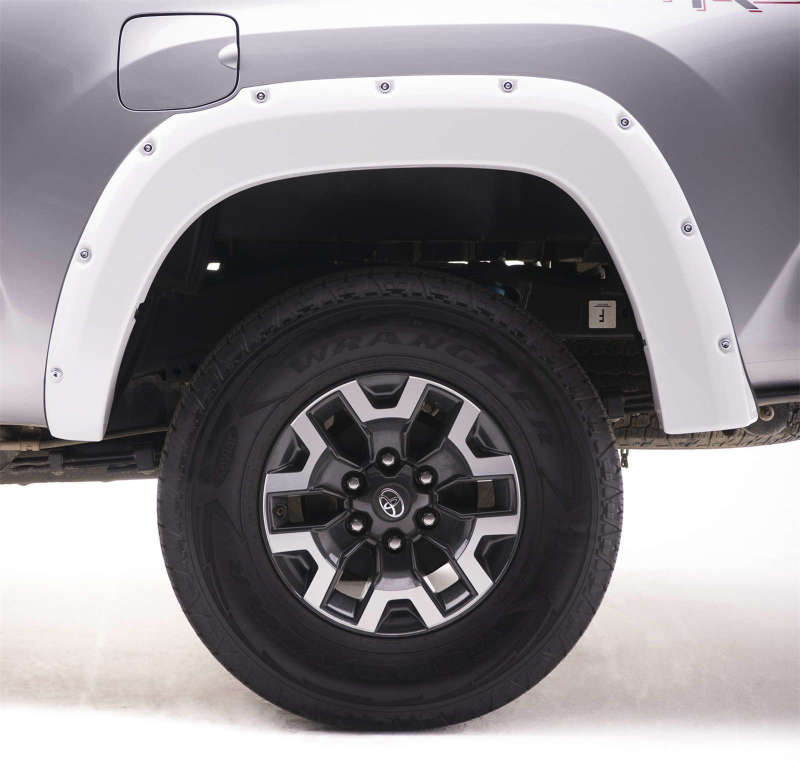 EGR 16+ Toyota Tacoma w/Mudflap Bolt-On Look Color Match Fender Flares - Set - Super White EGR 16+ Toyota Tacoma w/Mudflap Bolt-On Look Color Match Fender Flares - Set - Super White