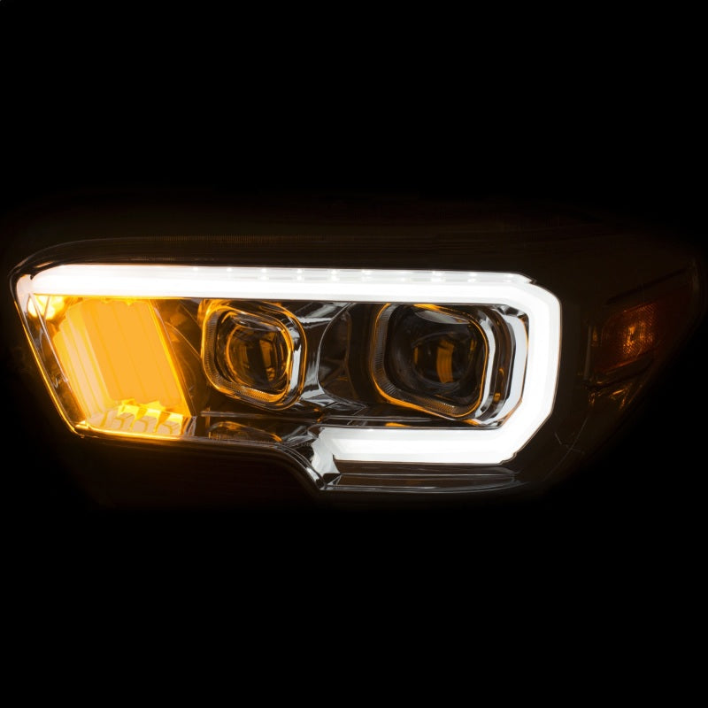 ANZO 2016-2017 Toyota Tacoma Projector Headlights w/ Plank Style Design Chrome w/ Amber ANZO 2016-2017 Toyota Tacoma Projector Headlights w/ Plank Style Design Chrome w/ Amber