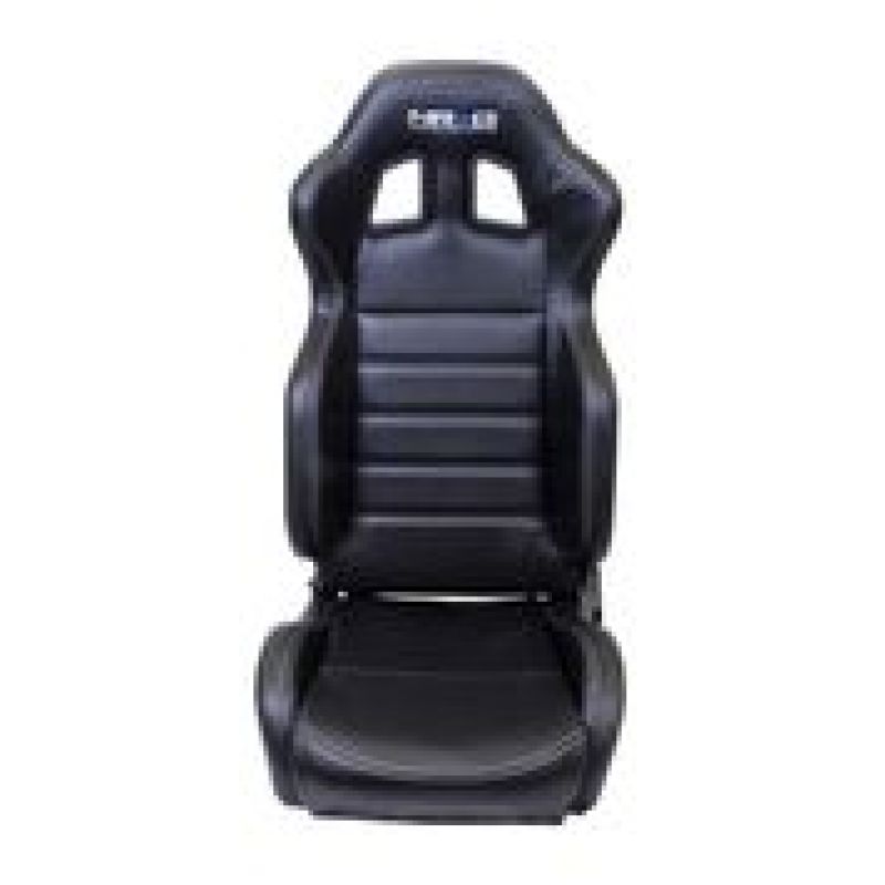 NRG Reclinable Sport Seats (Pair) PVC Leather w/NRG Logo - Black w/White Stitching NRG Reclinable Sport Seats (Pair) PVC Leather w/NRG Logo - Black w/White Stitching