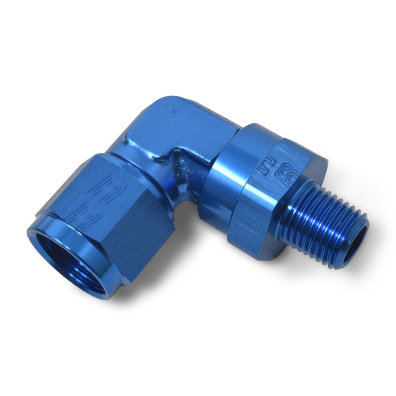 Russell Performance -10 AN 90 Degree Female to Male 1/2in Swivel NPT Fitting Russell Performance -10 AN 90 Degree Female to Male 1/2in Swivel NPT Fitting