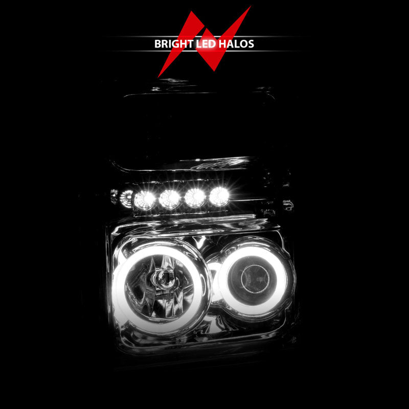 ANZO 2008-2010 Ford F-250 Projector Headlights w/ Halo Chrome (CCFL) ANZO 2008-2010 Ford F-250 Projector Headlights w/ Halo Chrome (CCFL)