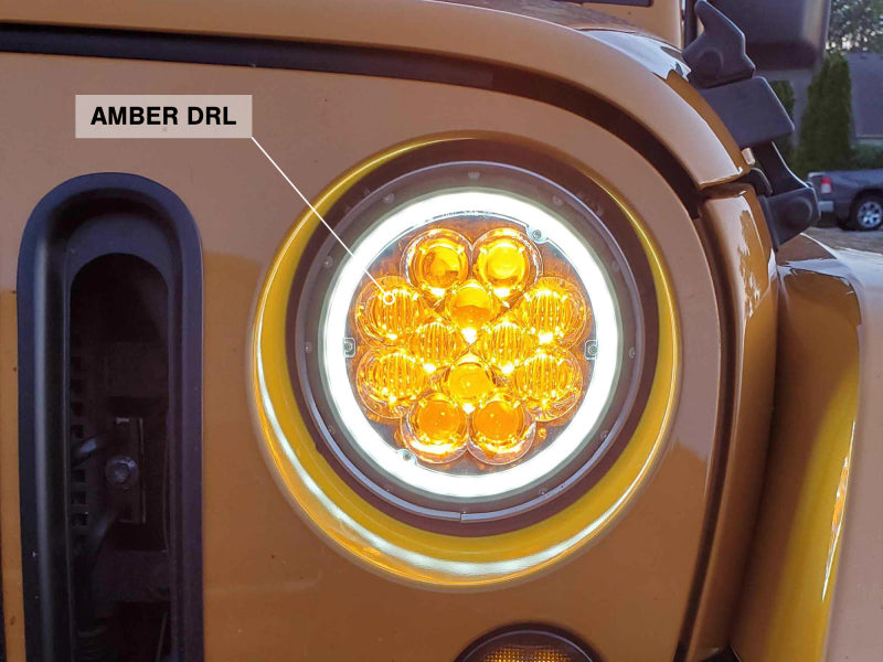 Raxiom 97-18 Jeep Wrangler TJ/JK Axial Spider LED Headlight w/ Amber DRL- Chrome Hsng (Clear Lens) Raxiom 97-18 Jeep Wrangler TJ/JK Axial Spider LED Headlight w/ Amber DRL- Chrome Hsng (Clear Lens)