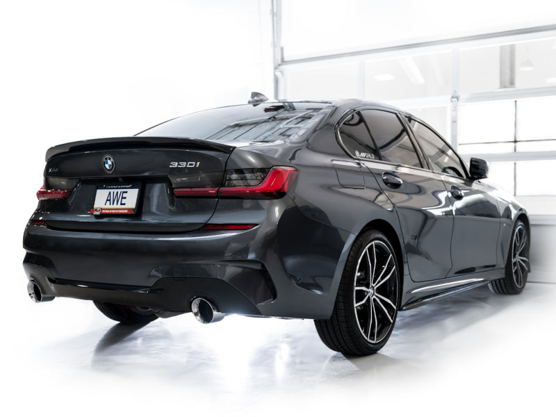 AWE 19-23 BMW 330i / 21-23 BMW 430i Base G2X Touring Axle Back Exhaust - Chrome Silver AWE 19-23 BMW 330i / 21-23 BMW 430i Base G2X Touring Axle Back Exhaust - Chrome Silver