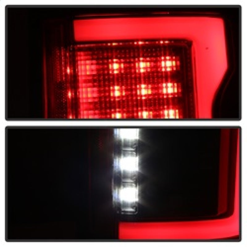 Spyder 15-18 Ford F-150 Light Bar LED Tail Lights (w/Blind Spot) - Black (ALT-YD-FF15015BS-LBLED-BK) Spyder 15-18 Ford F-150 Light Bar LED Tail Lights (w/Blind Spot) - Black (ALT-YD-FF15015BS-LBLED-BK)