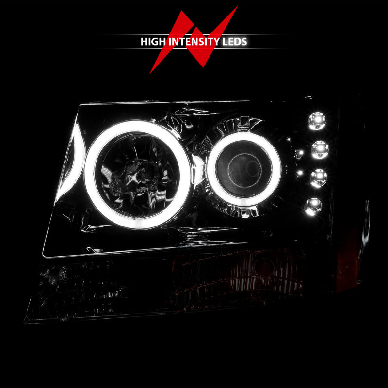 ANZO 2007-2013 Chevrolet Avalanche Projector Headlights w/ Halo Chrome ANZO 2007-2013 Chevrolet Avalanche Projector Headlights w/ Halo Chrome