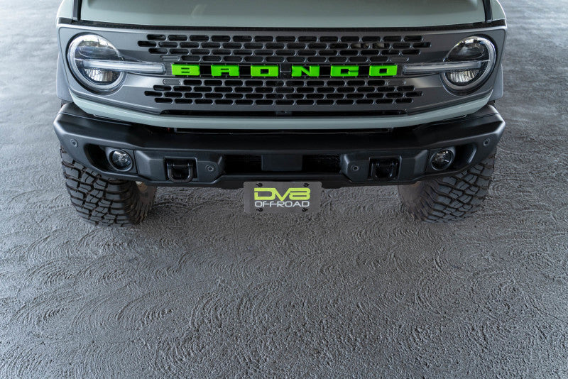 DV8 Offroad 21-23 Ford Bronco Capable Bumper Front License Plate Mount DV8 Offroad 21-23 Ford Bronco Capable Bumper Front License Plate Mount
