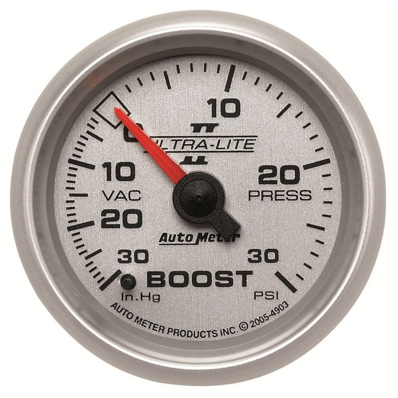 Autometer Ultra-Lite II 52mm 30 PSI Mechanical Boost Gauge Autometer Ultra-Lite II 52mm 30 PSI Mechanical Boost Gauge