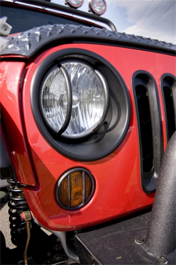 Rugged Ridge Headlight Bezels Black 07-18 Jeep Wrangler JK Rugged Ridge Headlight Bezels Black 07-18 Jeep Wrangler JK