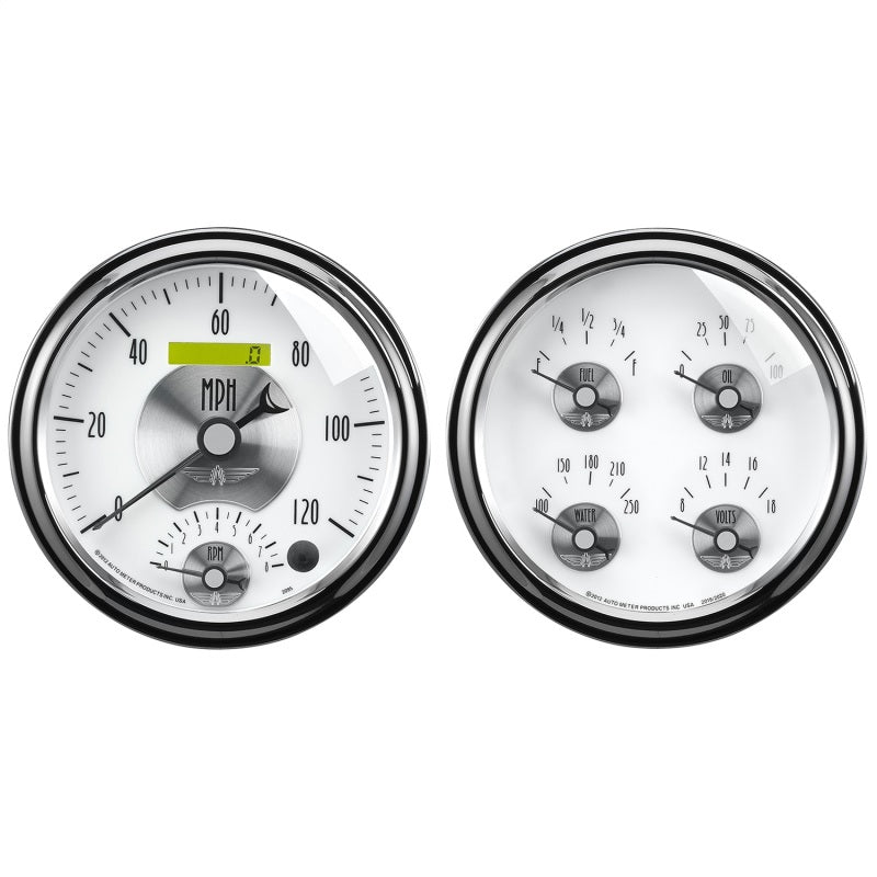Autometer Prestige Series Pearl 5in Gauge Box Kit - Tachometer/Speedometer Combo / Oil Pressu Autometer Prestige Series Pearl 5in Gauge Box Kit - Tachometer/Speedometer Combo / Oil Pressu