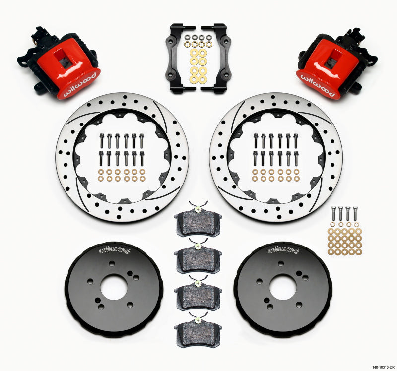 Wilwood Combination Parking Brake Rear Kit 12.88in Drilled Red Honda S2000 Wilwood Combination Parking Brake Rear Kit 12.88in Drilled Red Honda S2000
